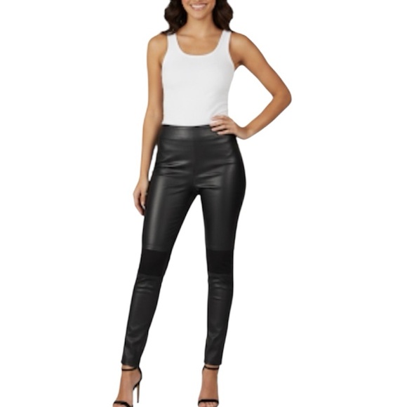 Smoke Rise Black Vegan Leather Moto Skinny Leg Pants Size: Small - Picture 10 of 10